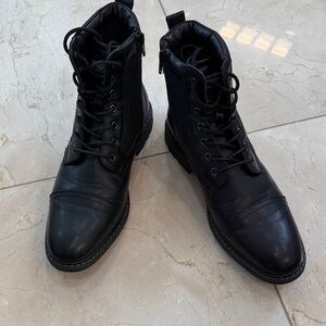 Steve Madden Black Men's Lace-Up Boots